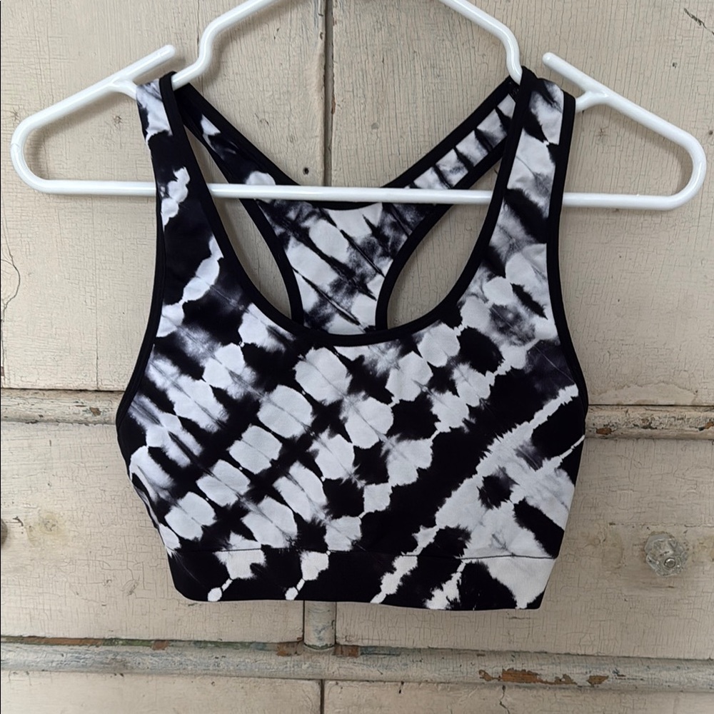 Victoria’s Secret PINK Black and White Tie-Dye Sports Bra - NWOT - Picture 2 of 8